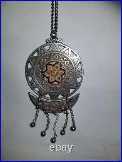 Modernist scottish celtic Caithness Millefiori Sterling Silver Necklace Pendant