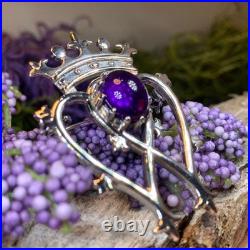 NEW Sterling Silver Scottish Amethyst Luckenbooth Brooch Bride Pin Scotland 925