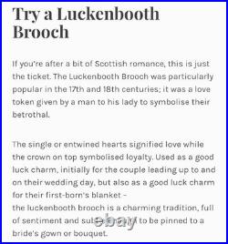 NEW Sterling Silver Scottish Amethyst Luckenbooth Brooch Bride Pin Scotland 925