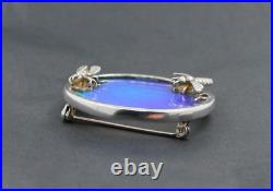 NORMAN GRANT Hologram Bee Honeycomb Brooch Hallmark Scottish Sterling Silver