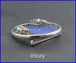 NORMAN GRANT Hologram Bee Honeycomb Brooch Hallmark Scottish Sterling Silver