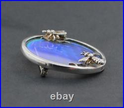 NORMAN GRANT Hologram Bee Honeycomb Brooch Hallmark Scottish Sterling Silver