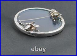 NORMAN GRANT Hologram Bee Honeycomb Brooch Hallmark Scottish Sterling Silver