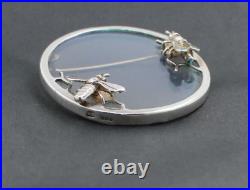 NORMAN GRANT Hologram Bee Honeycomb Brooch Hallmark Scottish Sterling Silver