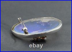 NORMAN GRANT Hologram Bee Honeycomb Brooch Hallmark Scottish Sterling Silver