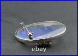 NORMAN GRANT Hologram Bee Honeycomb Brooch Hallmark Scottish Sterling Silver