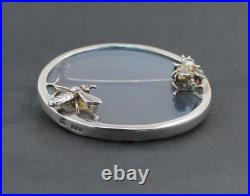 NORMAN GRANT Hologram Bee Honeycomb Brooch Hallmark Scottish Sterling Silver