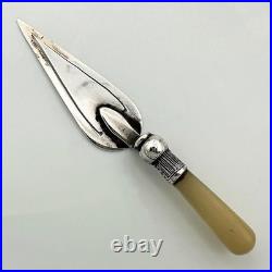 NOVELTY SCOTTISH THISTLE BOOKMARK STERLING SILVER AGATE HANDLE C & N c1910 NOVELTY SCOTTISH THISTLE BOOKMARK STERLING SILVER AGATE HANDLE C & N c1910