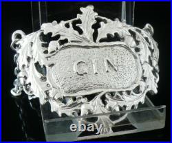 New Cast Scottish Sterling Silver GIN Decanter Label (boxed) Dart Silver Ltd