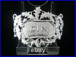 New Cast Scottish Sterling Silver GIN Decanter Label (boxed) Dart Silver Ltd
