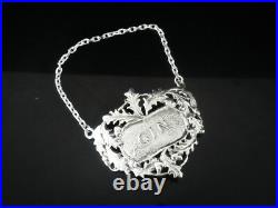 New Cast Scottish Sterling Silver GIN Decanter Label (boxed) Dart Silver Ltd