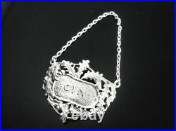 New Cast Scottish Sterling Silver GIN Decanter Label (boxed) Dart Silver Ltd