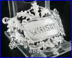 New Cast Scottish Sterling Silver WHISKY Decanter Label (boxed) Dart Silver Ltd