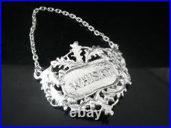 New Cast Scottish Sterling Silver WHISKY Decanter Label (boxed) Dart Silver Ltd