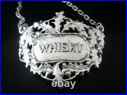 New Cast Scottish Sterling Silver WHISKY Decanter Label (boxed) Dart Silver Ltd