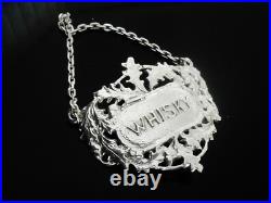 New Cast Scottish Sterling Silver WHISKY Decanter Label (boxed) Dart Silver Ltd