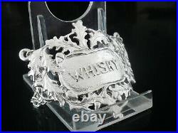 New Cast Scottish Sterling Silver WHISKY Decanter Label (boxed) Dart Silver Ltd