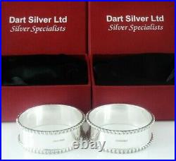 New Pair Sterling Silver Napkin Ring Cased Christening Gift, Scottish Hallmarked