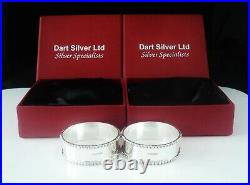 New Pair Sterling Silver Napkin Ring Cased Christening Gift, Scottish Hallmarked