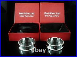 New Pair Sterling Silver Napkin Ring Cased Christening Gift, Scottish Hallmarked