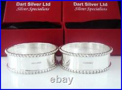 New Pair Sterling Silver Napkin Ring Cased Christening Gift, Scottish Hallmarked