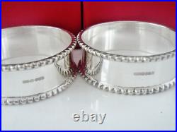 New Pair Sterling Silver Napkin Ring Cased Christening Gift, Scottish Hallmarked