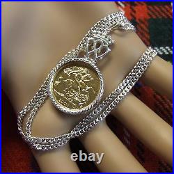 New Sterling silver scottish luckenbooth sovereign pendant