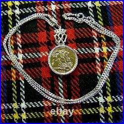 New Sterling silver scottish luckenbooth sovereign pendant