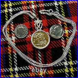 New Sterling silver scottish luckenbooth sovereign pendant