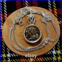 New Sterling silver scottish luckenbooth sovereign pendant
