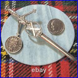 New sterling silver Scottish St Andrew kilt pin