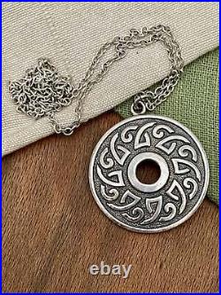 Nice Scottish Celtic John Fraser Pendant and Necklace Solid Sterling 925 Silver