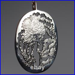 Norman Cherry, Sterling Silver Textured Pendant on Chain, Scottish 1978