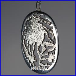 Norman Cherry, Sterling Silver Textured Pendant on Chain, Scottish 1978