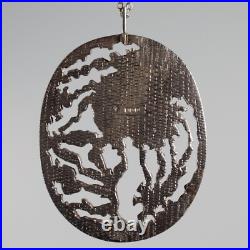 Norman Cherry, Sterling Silver Textured Pendant on Chain, Scottish 1978