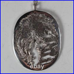 Norman Cherry, Sterling Silver Textured Pendant on Chain, Scottish 1978