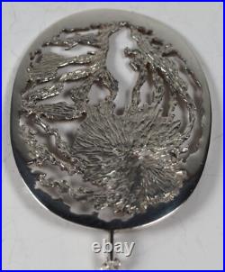 Norman Cherry, Sterling Silver Textured Pendant on Chain, Scottish 1978