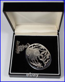 Norman Cherry, Sterling Silver Textured Pendant on Chain, Scottish 1978