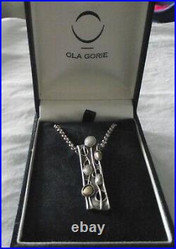 Ola Gorie Flow Silver & 9ct Gold Pendant 19 Chain Mixed Metal Scottish