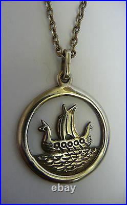 Ola Gorie Jewellery Silver Viking Ship Pendant 18 Chain Scottish