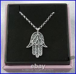 Ola Gorie Khamsa Sterling Silver Pendant Two Chains Scottish