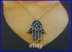 Ola Gorie Khamsa Sterling Silver Pendant Two Chains Scottish