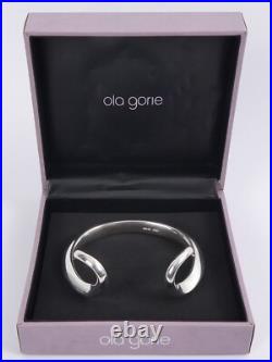 Ola Gorie Orkney Scottish Sterling Silver Torque Bangle 68 Grams