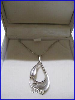 Ola Gorie Scottish Designer Large Cecily Art Nouveau Style Silver Pendant Omg