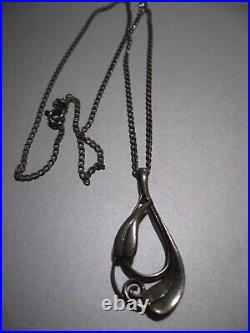 Ola Gorie Scottish Designer Large Cecily Art Nouveau Style Silver Pendant Omg