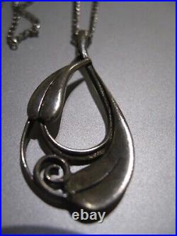 Ola Gorie Scottish Designer Large Cecily Art Nouveau Style Silver Pendant Omg