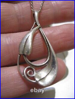 Ola Gorie Scottish Designer Large Cecily Art Nouveau Style Silver Pendant Omg