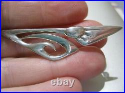 Ola Gorie Scottish Designer Silver Flower Modernist Brooch Omg Orkney