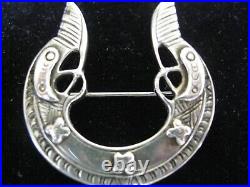 Ola Gorie Scottish Designer Vintage Silver St Ninian's Viking Seahorse Brooch