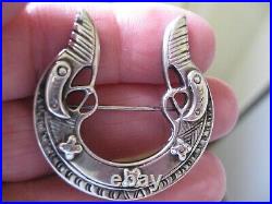 Ola Gorie Scottish Designer Vintage Silver St Ninian's Viking Seahorse Brooch